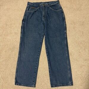 VTG Big Smith Mens Carpenter Jeans Straight Leg Medium Wash Blue Denim, 34x32